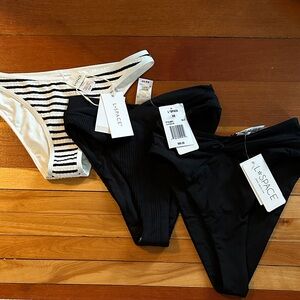 L*Space Black and White Bikini Bottom Set